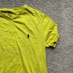 Boys small v-neck polo shirt (electric yellow)